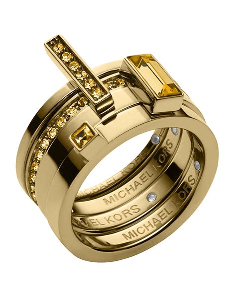 yellow gold michael kors rings|Michael Kors stackable rings.